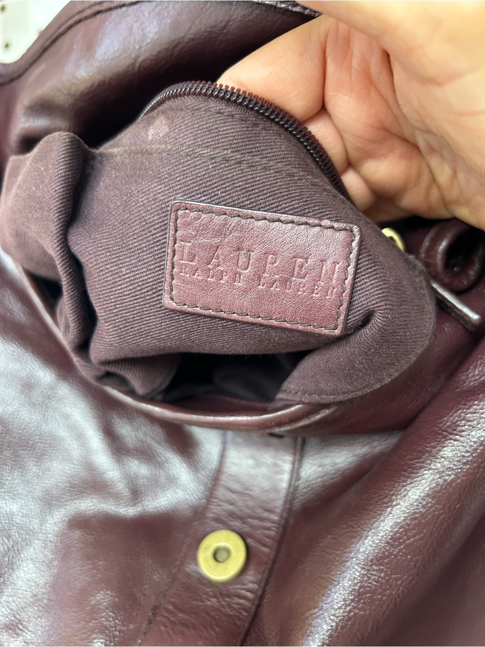 Lauren Ralph Lauren Burgundy Leather Shoulder Bag - Picture 5 of 14